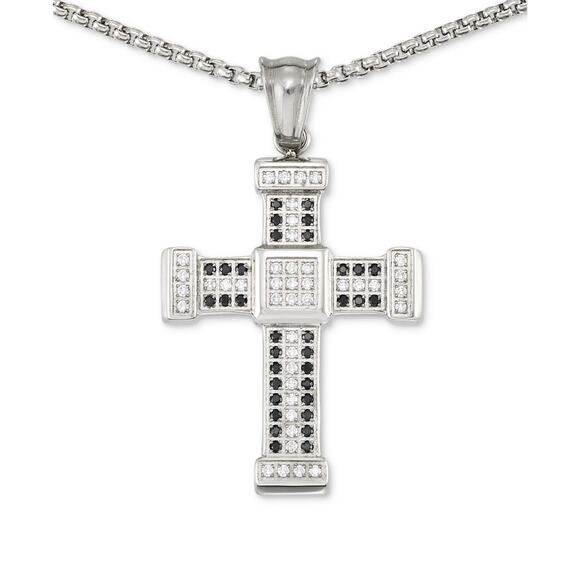 Legacy for Men by Simone I. Smith Men's Crystal Cross 24" Pendant Necklace J-140 - Picture 1 of 2